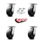 Service Caster 6 Inch Kingpinless Rubber on Steel Wheel Swivel Caster Set with Swivel Lock SCC SCC-KP30S620-RSR-BSL-4 - alternate 4